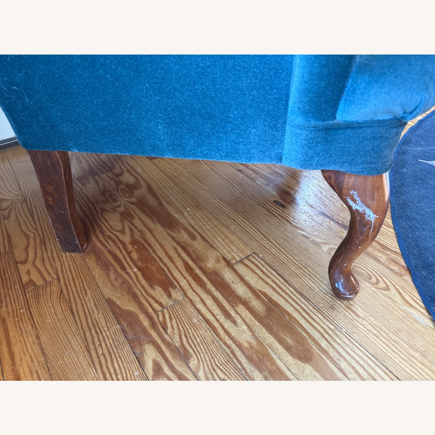 Teal Velour Armchair - image-4