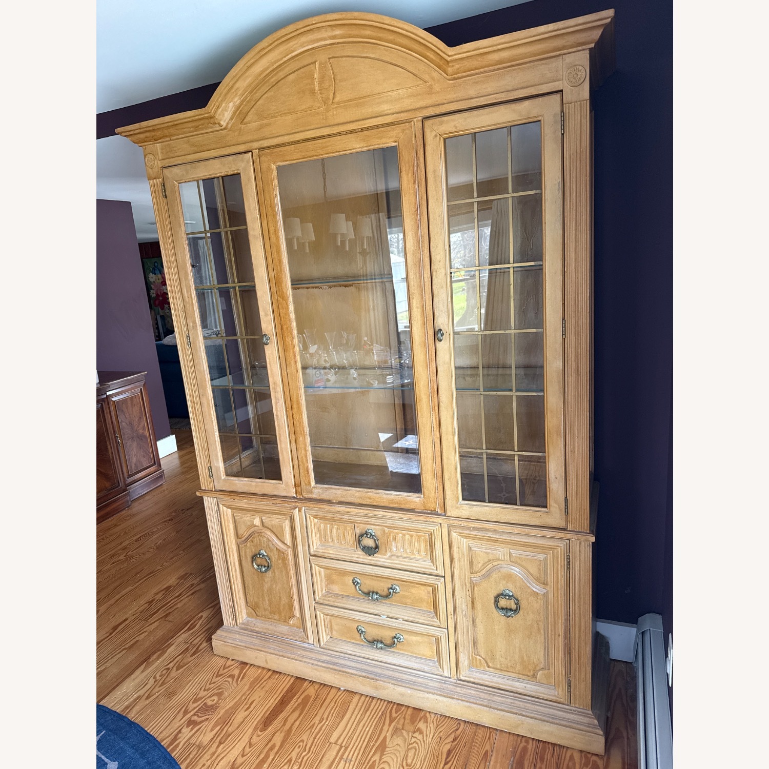 Vintage/Antique Natural Wood Wall Unit - image-7
