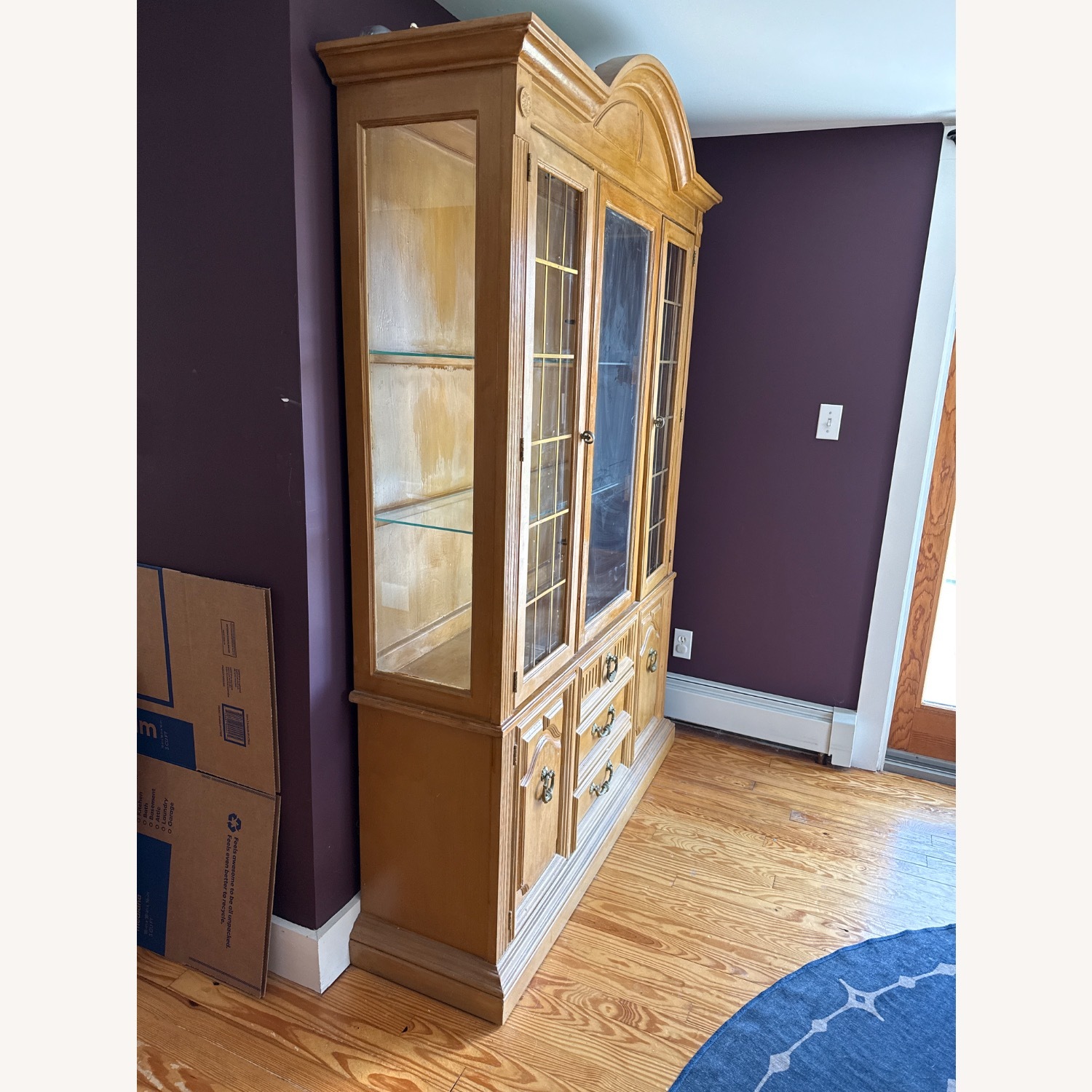 Vintage/Antique Natural Wood Wall Unit - image-3