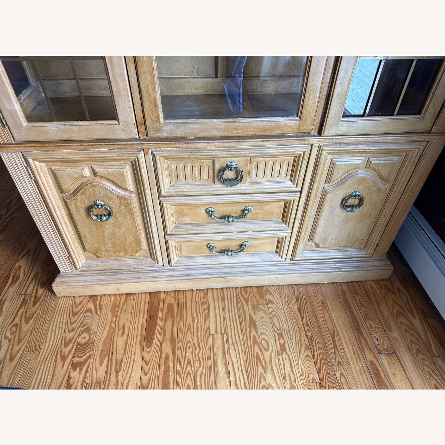 Vintage/Antique Natural Wood Wall Unit - image-5