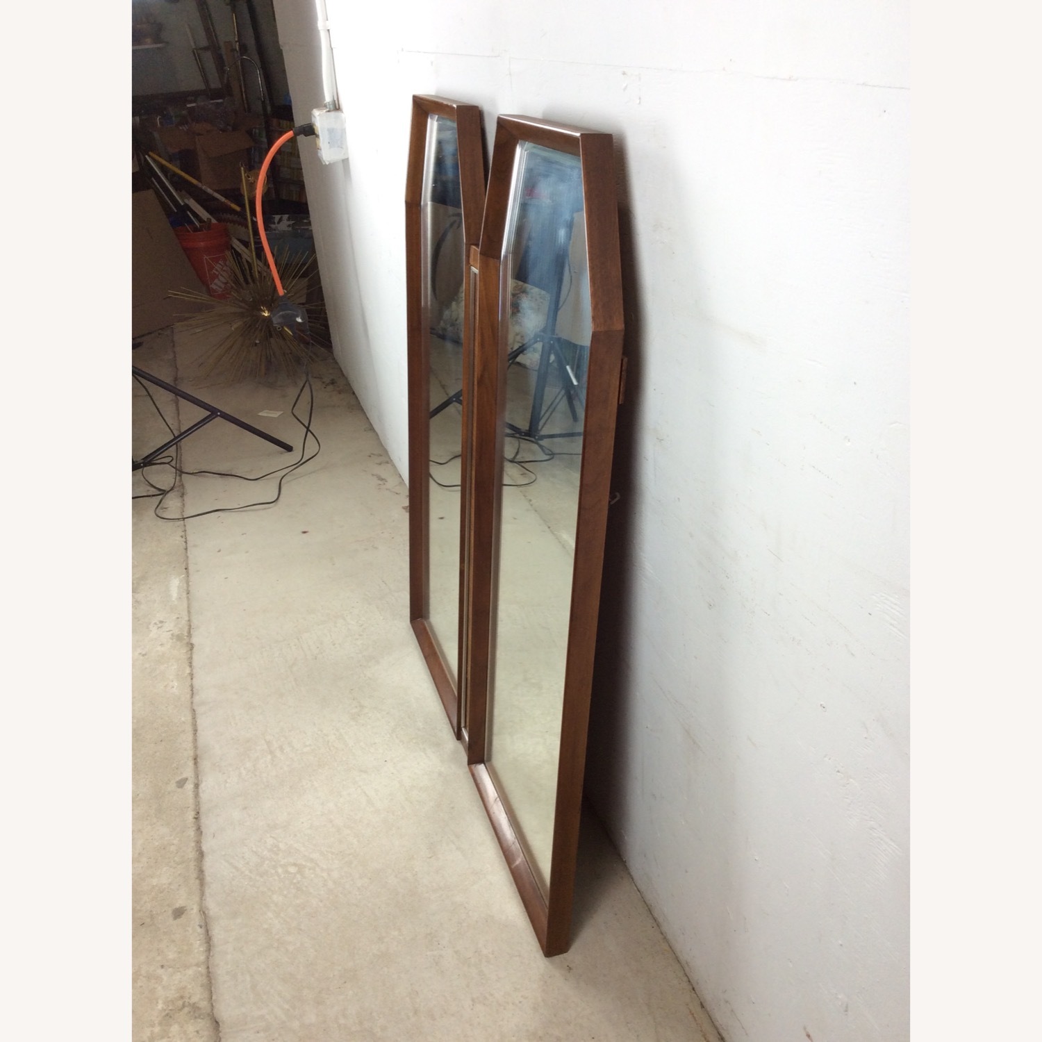 Mid Century Wall Mirror with 2 Hexagonal Mirrors - image-17