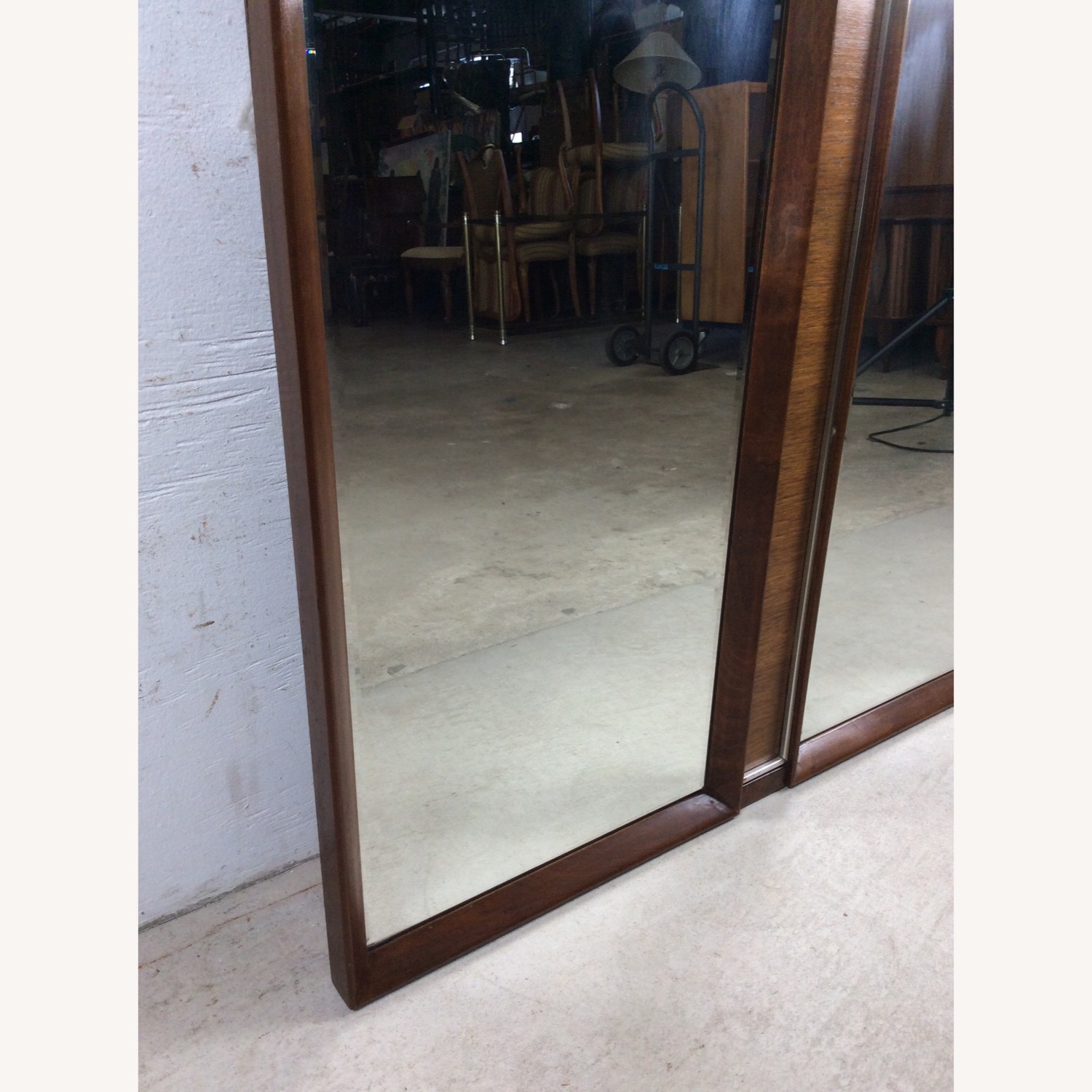 Mid Century Wall Mirror with 2 Hexagonal Mirrors - image-11