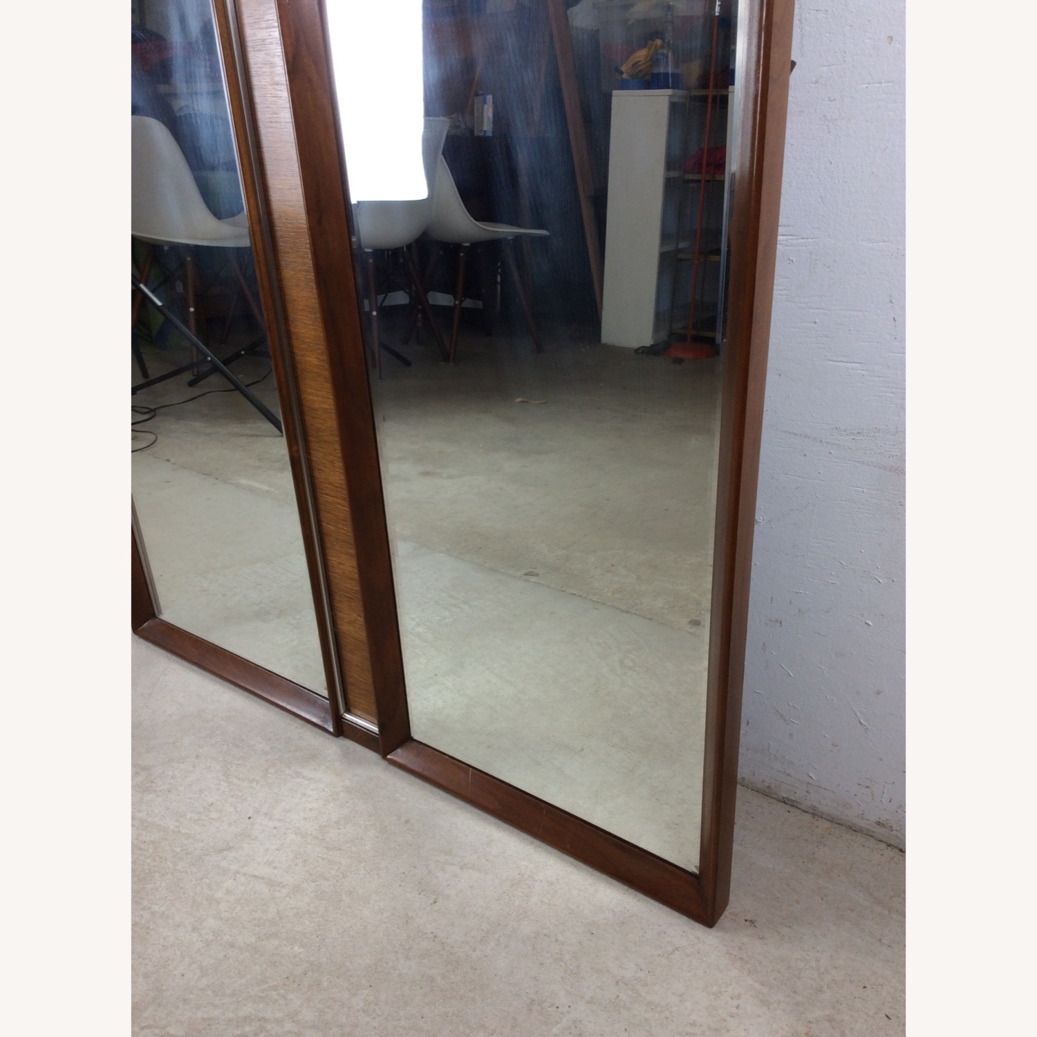 Mid Century Wall Mirror with 2 Hexagonal Mirrors - image-12
