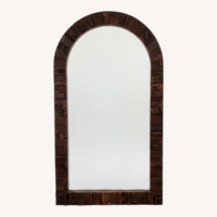 MCM Arch Top Wall Mirror with Brutalist Frame