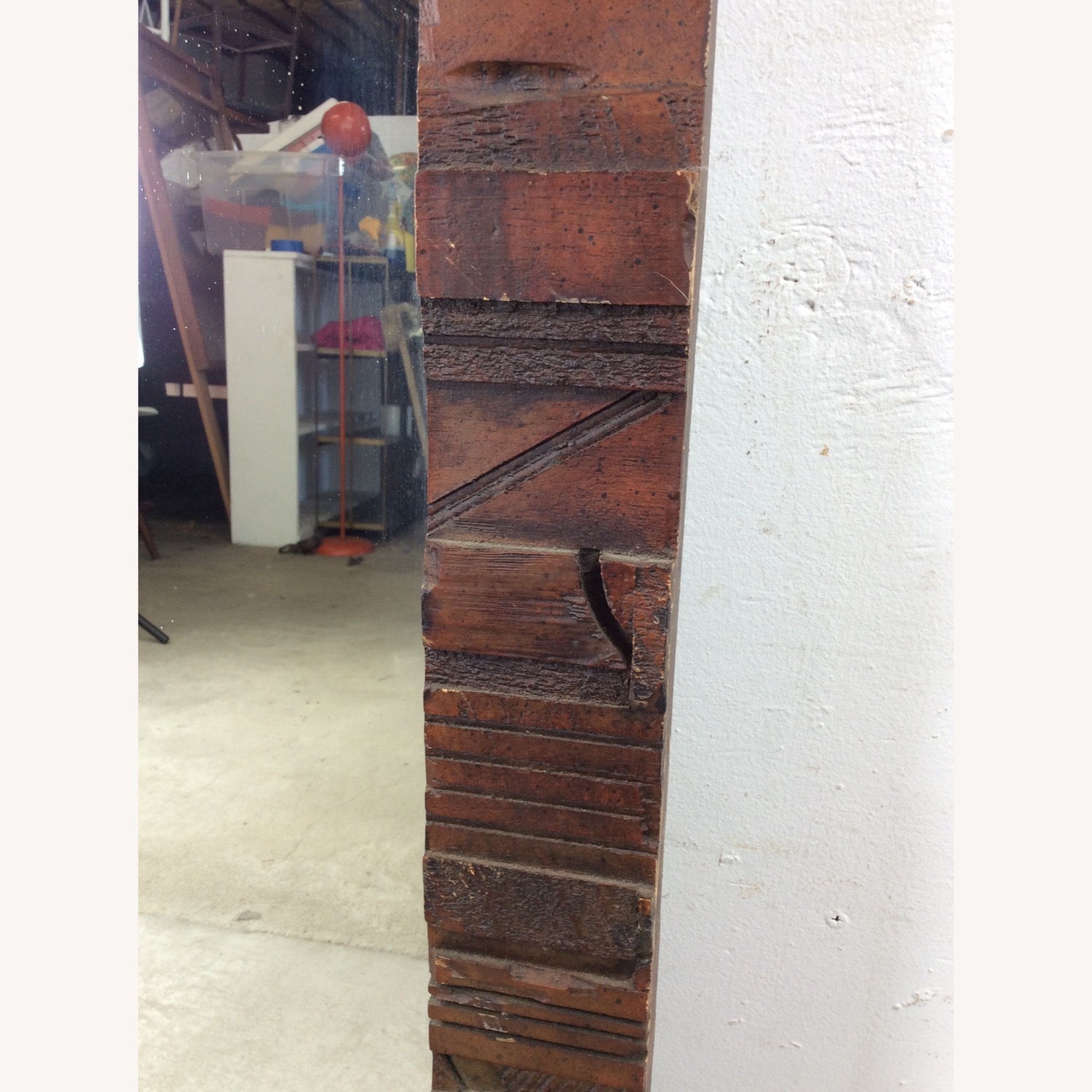 MCM Arch Top Wall Mirror with Brutalist Frame - image-6