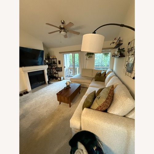 Used Living Spaces Zoeller Natural Fabric 3+ Piece Sectional for sale on AptDeco