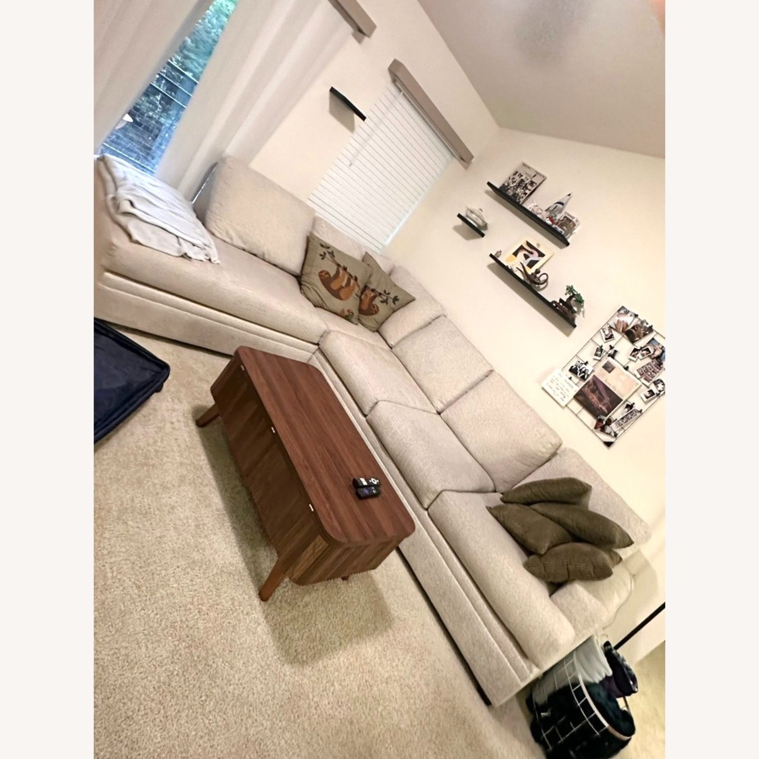 Living Spaces Zoeller Natural Fabric 3+ Piece Sectional - image-5