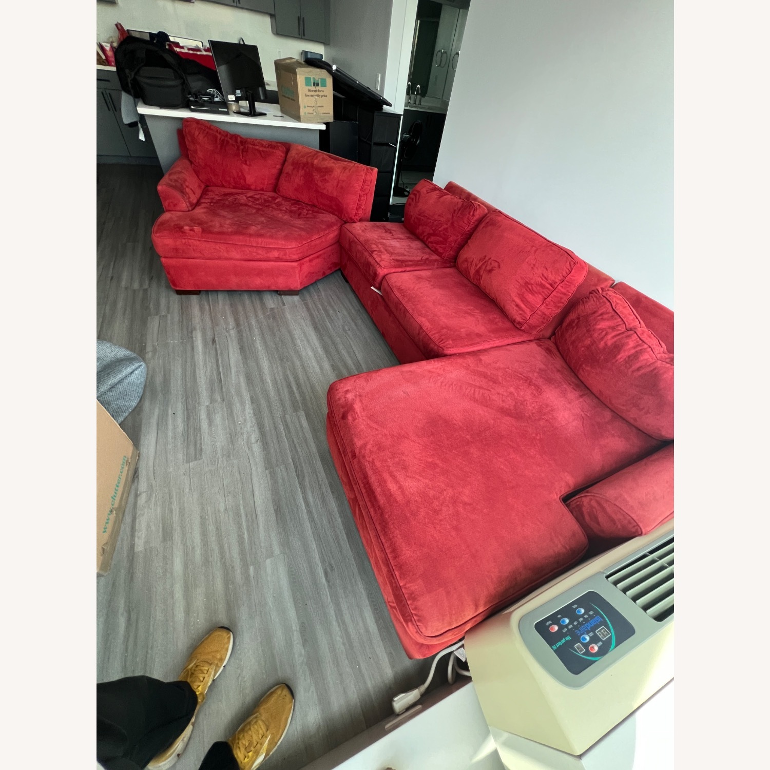 Max Home Red 3+ Piece Sectional - image-2
