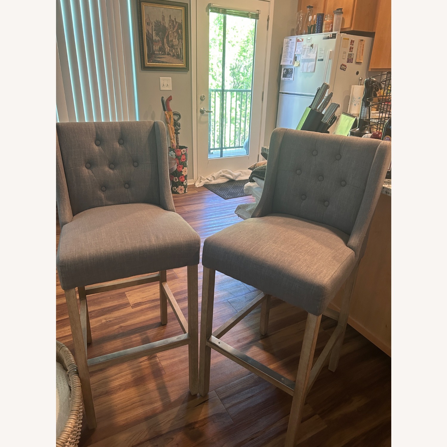 Wade Logan Dark Gray Fabric Stools - image-5