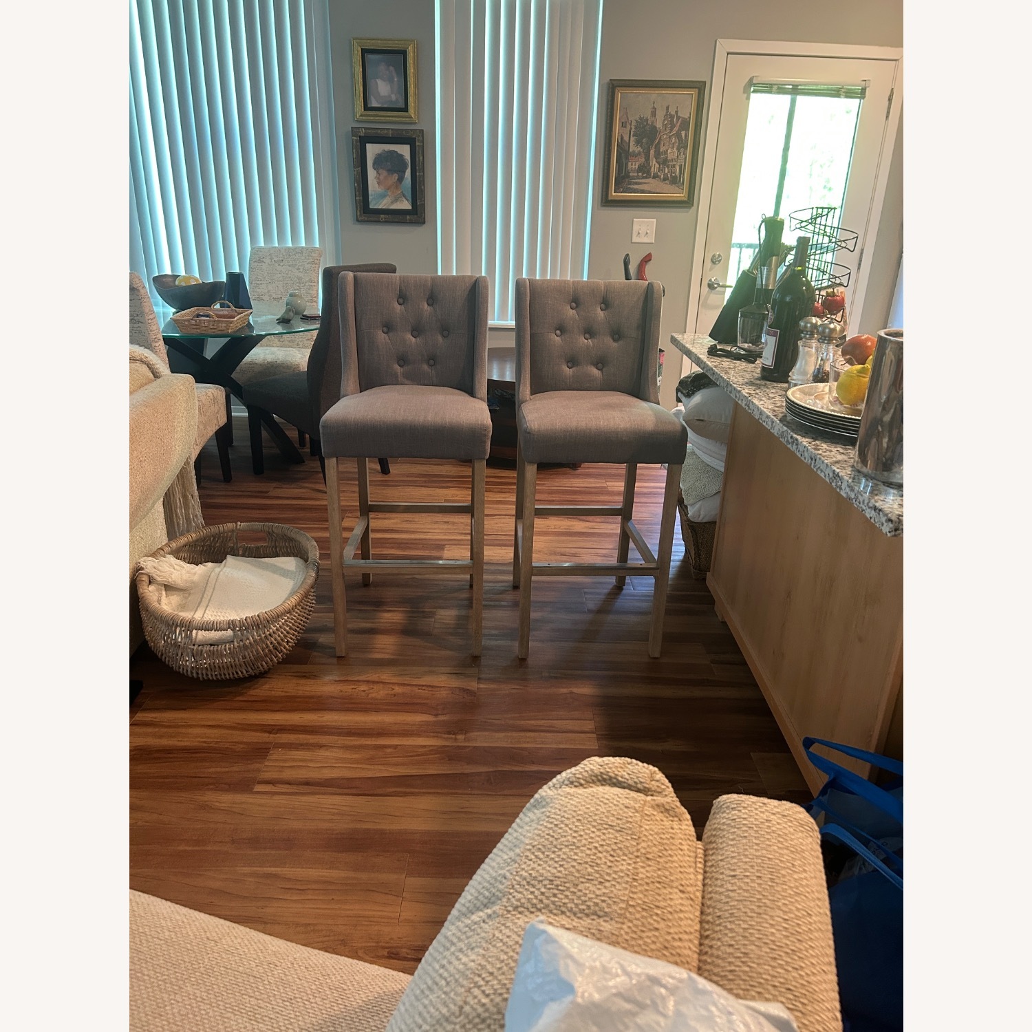 Wade Logan Dark Gray Fabric Stools - image-2