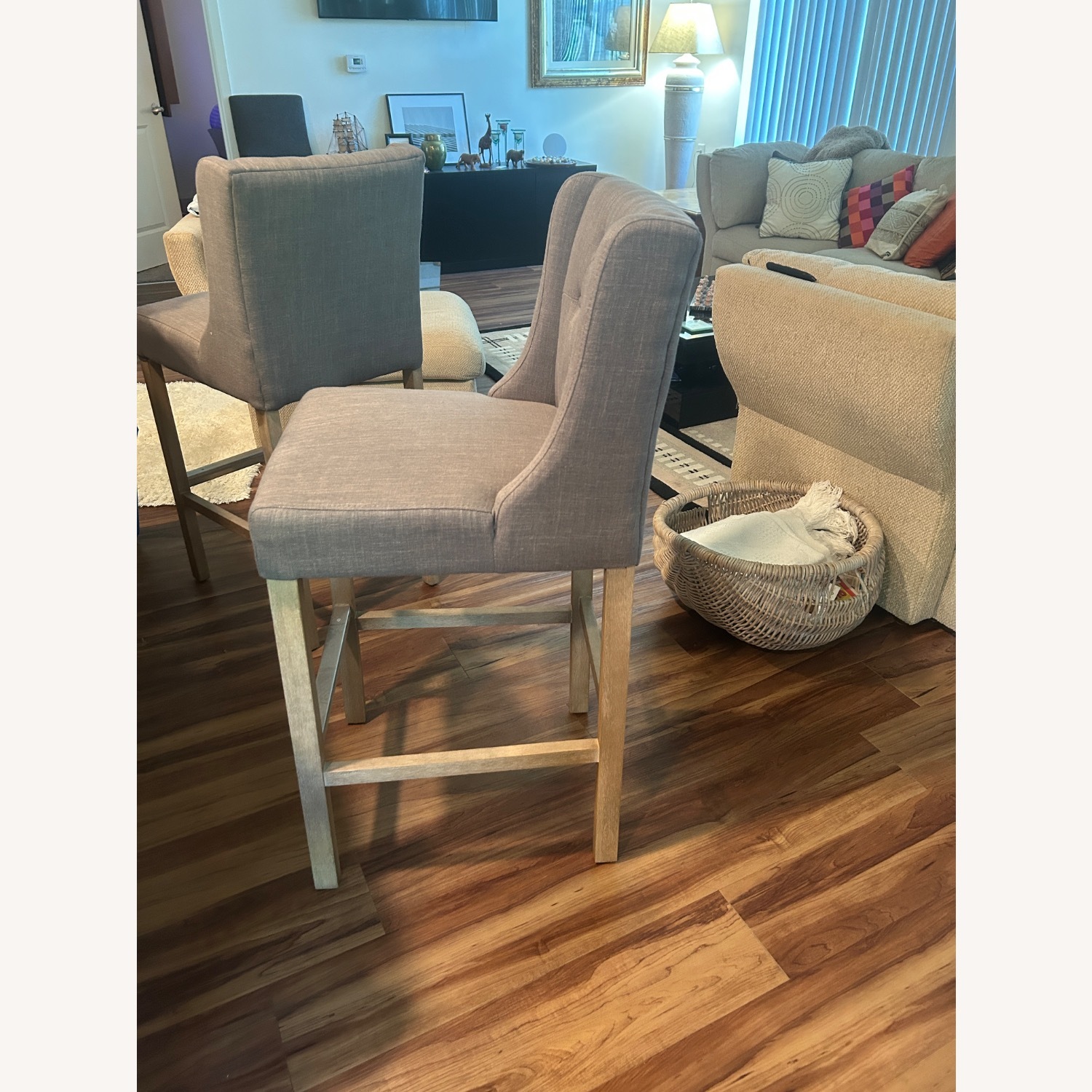 Wade Logan Dark Gray Fabric Stools - image-4
