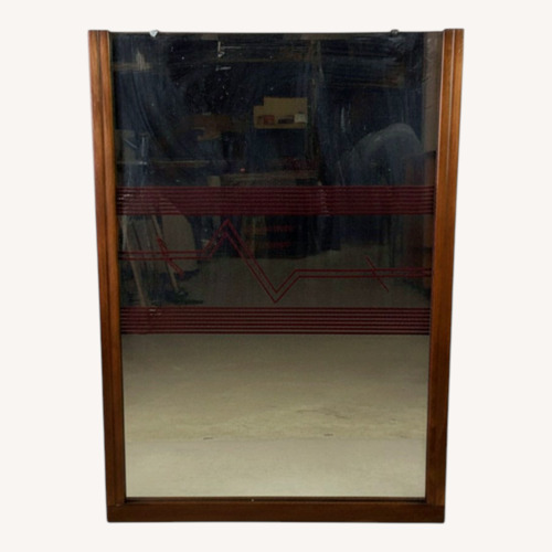 Used Mid Century Wall Mirror with Vinyl Printed Decal for sale on AptDeco