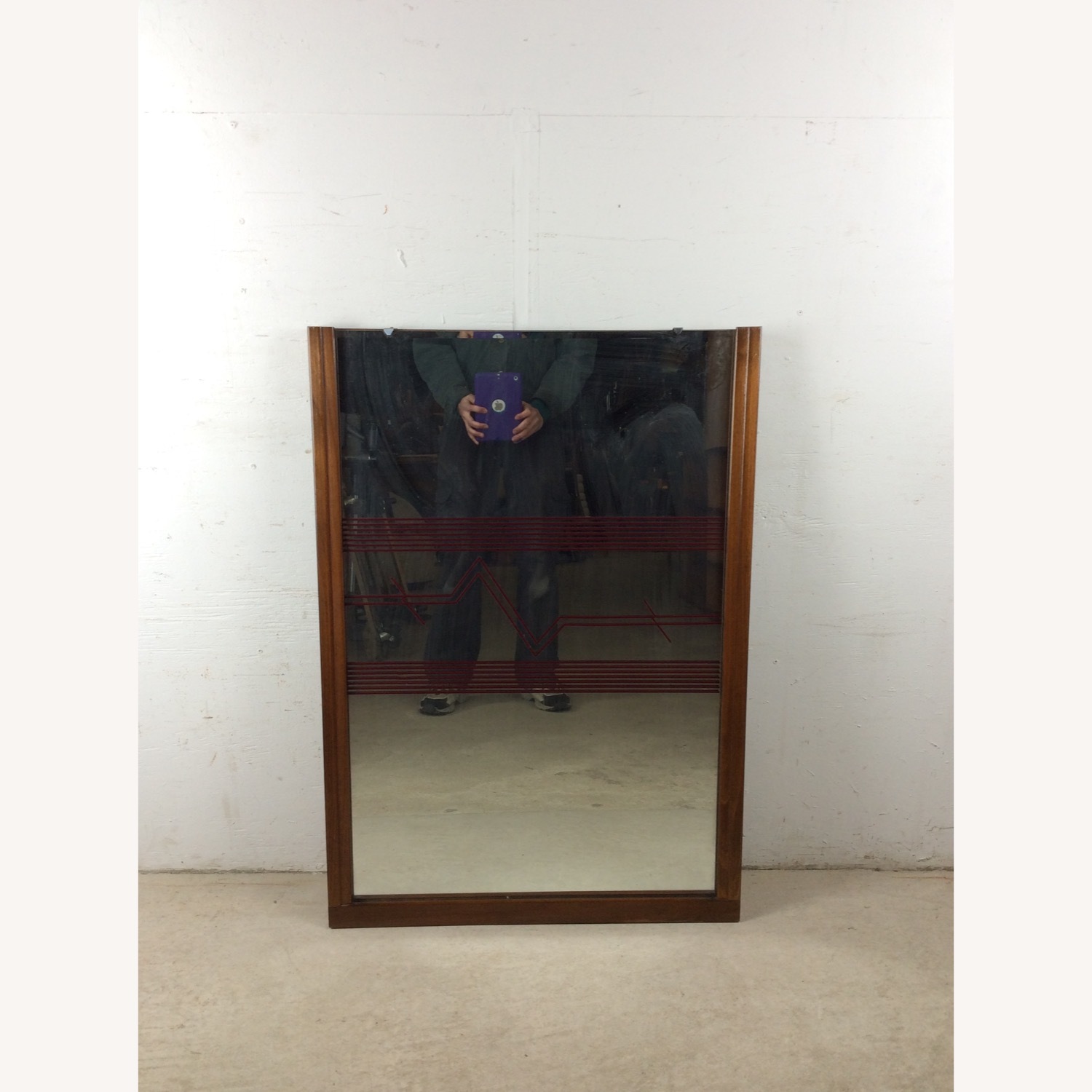 Mid Century Wall Mirror with Vinyl Printed Decal - image-2
