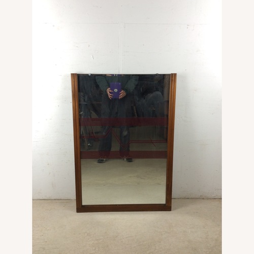 Used Mid Century Wall Mirror with Vinyl Printed Decal for sale on AptDeco