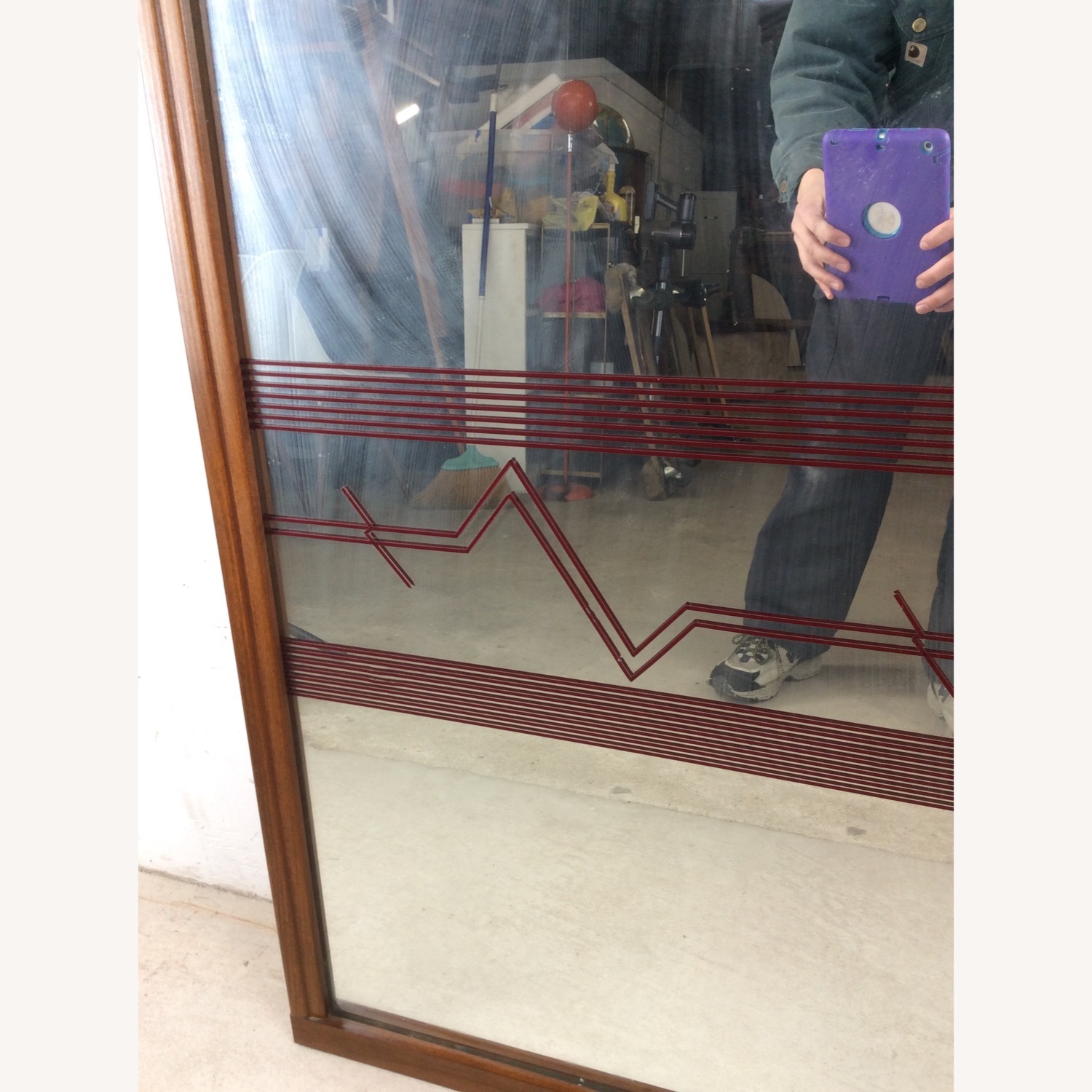 Mid Century Wall Mirror with Vinyl Printed Decal - image-5