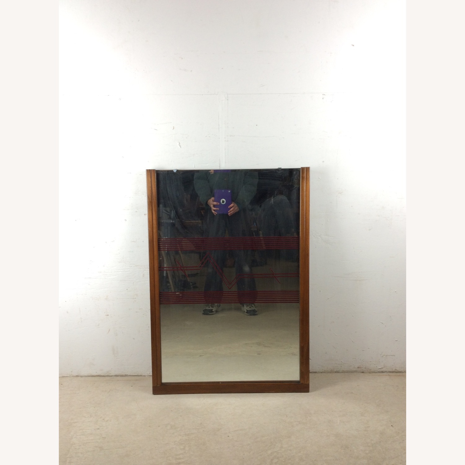 Mid Century Wall Mirror with Vinyl Printed Decal - image-3
