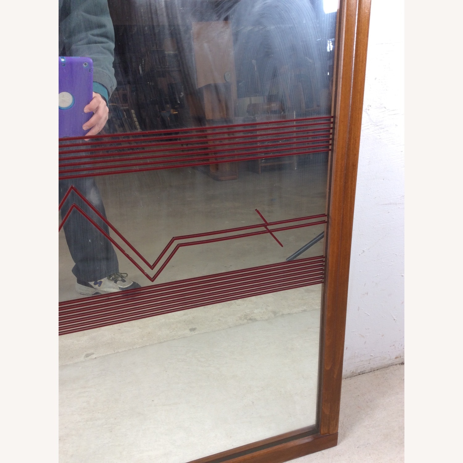 Mid Century Wall Mirror with Vinyl Printed Decal - image-6