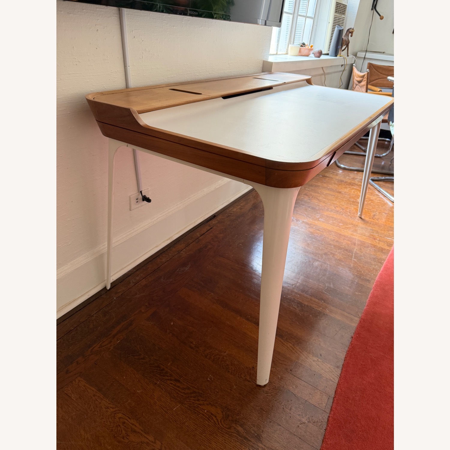 Herman Miller Airia White Metal Wood Desk - image-3
