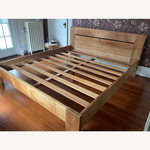 Used Handcrafted Artisan Solid Teak King Bed for sale on AptDeco