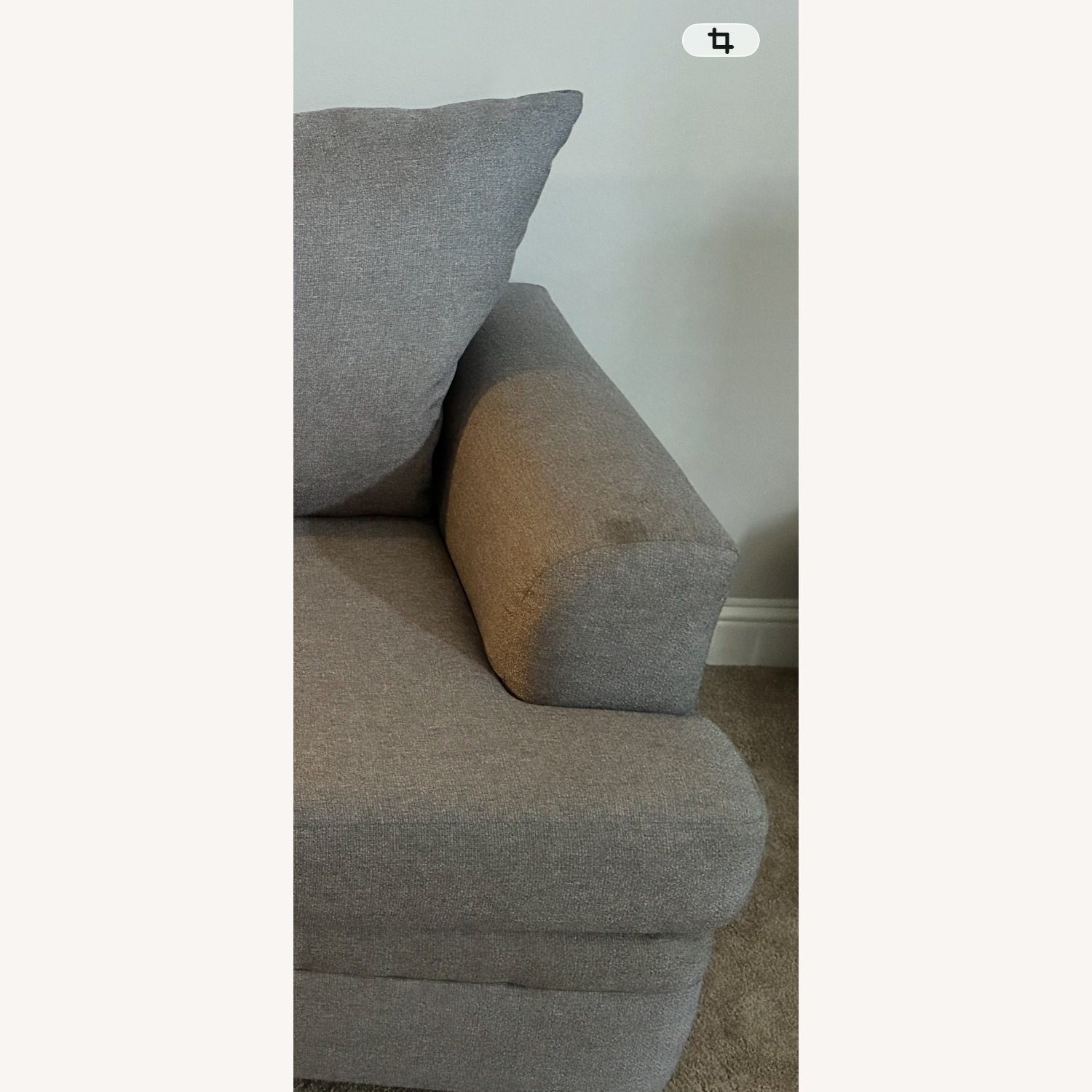 Dark Gray Fabric Loveseat - image-4