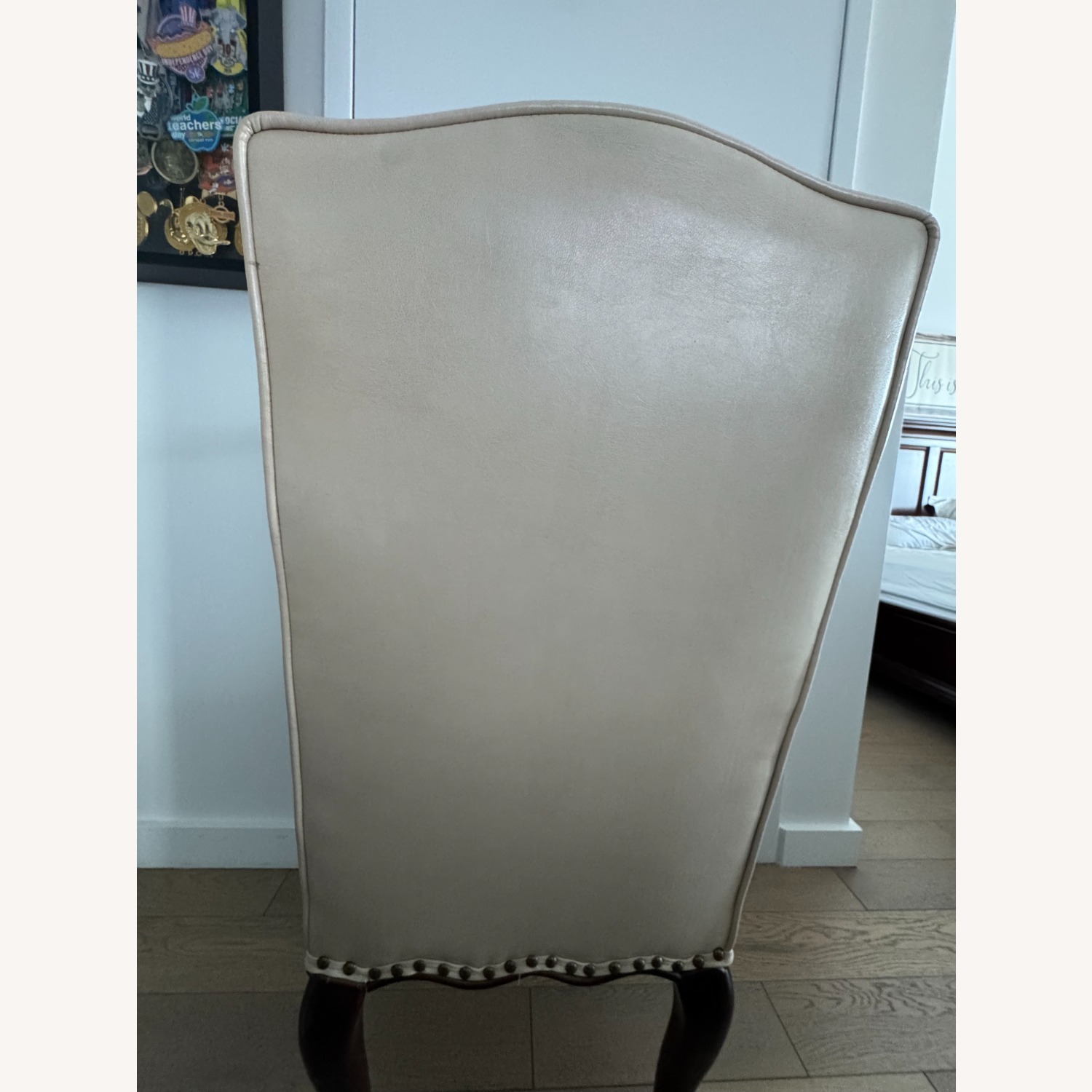 Natural Leather Accent Chair - image-8