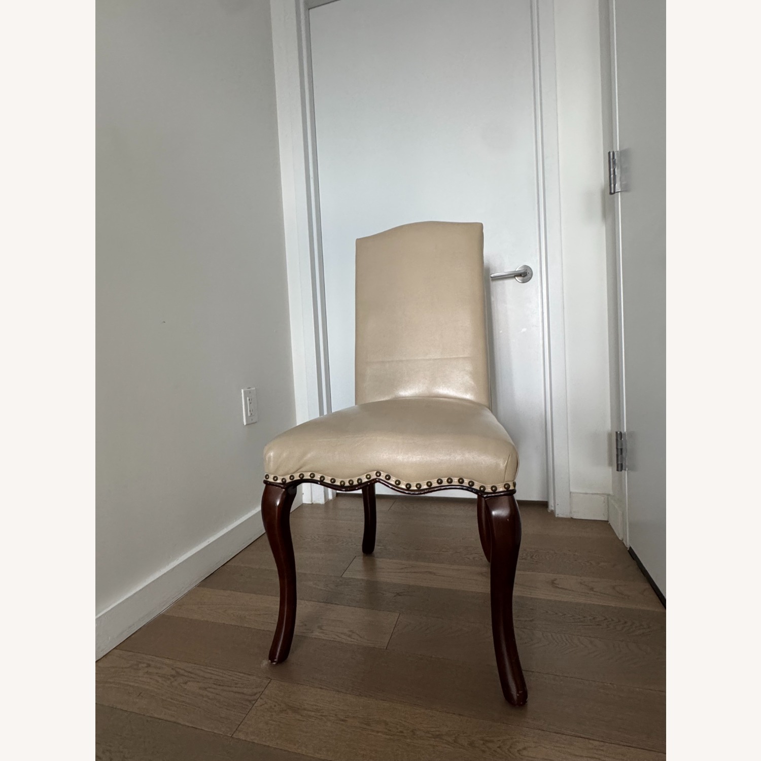 Natural Leather Accent Chair - image-1