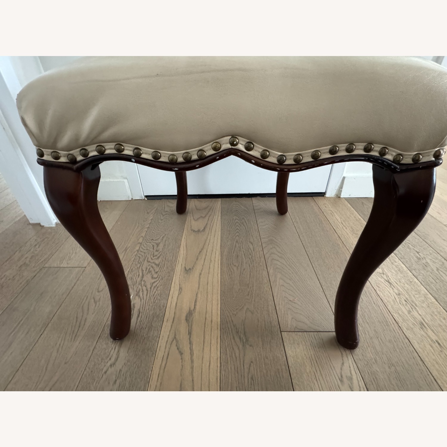 Natural Leather Accent Chair - image-11