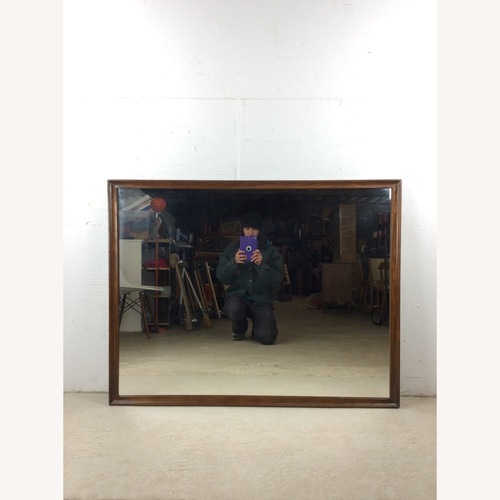 Used MCM Long Rectangular Wall Mirror with Walnut Frame for sale on AptDeco