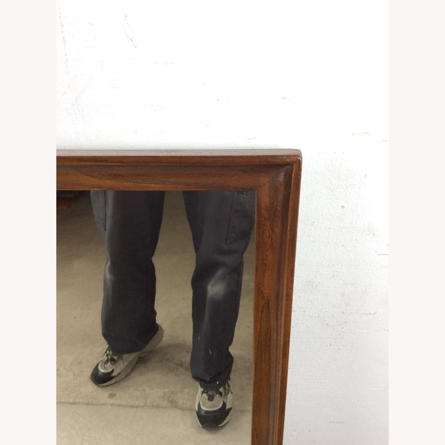 MCM Long Rectangular Wall Mirror with Walnut Frame - image-6