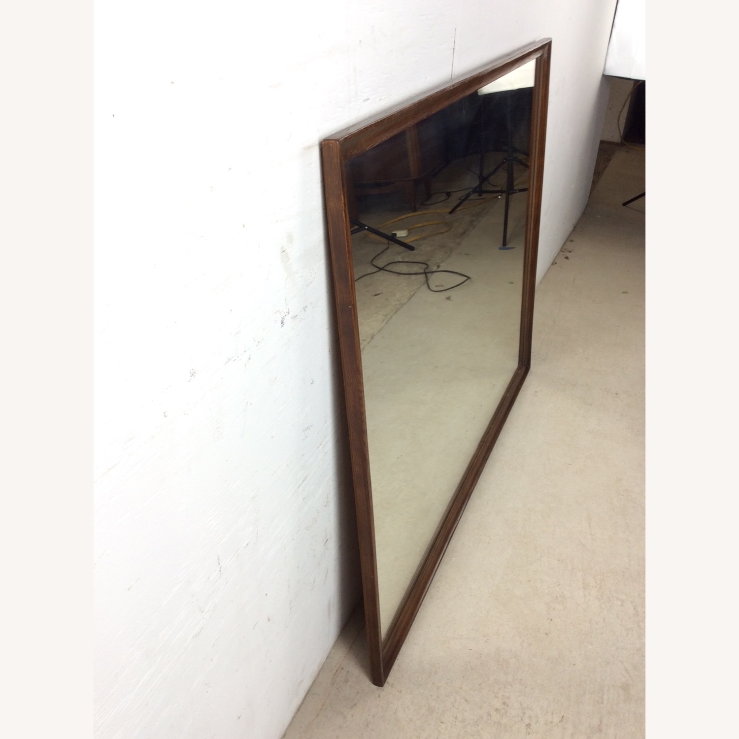 MCM Long Rectangular Wall Mirror with Walnut Frame - image-17