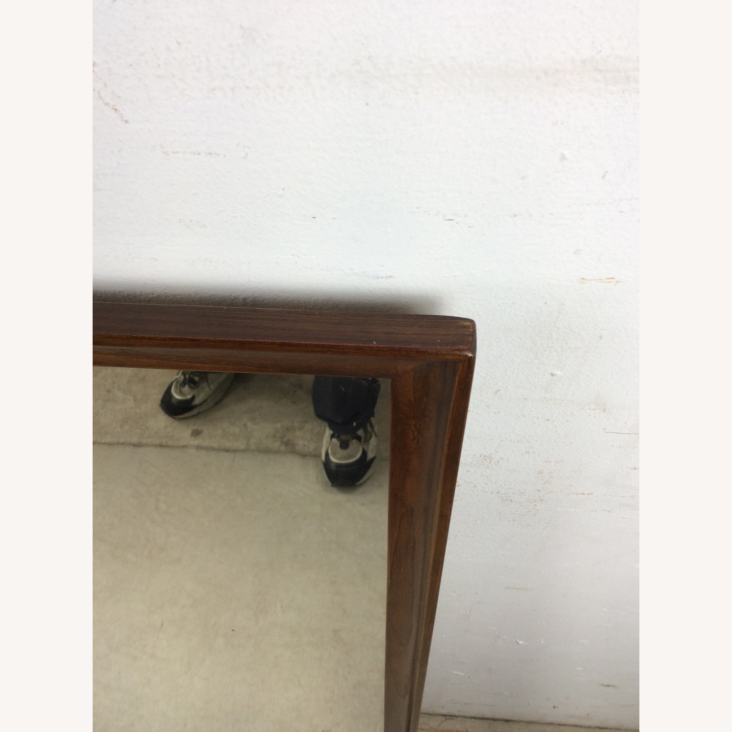 MCM Long Rectangular Wall Mirror with Walnut Frame - image-7