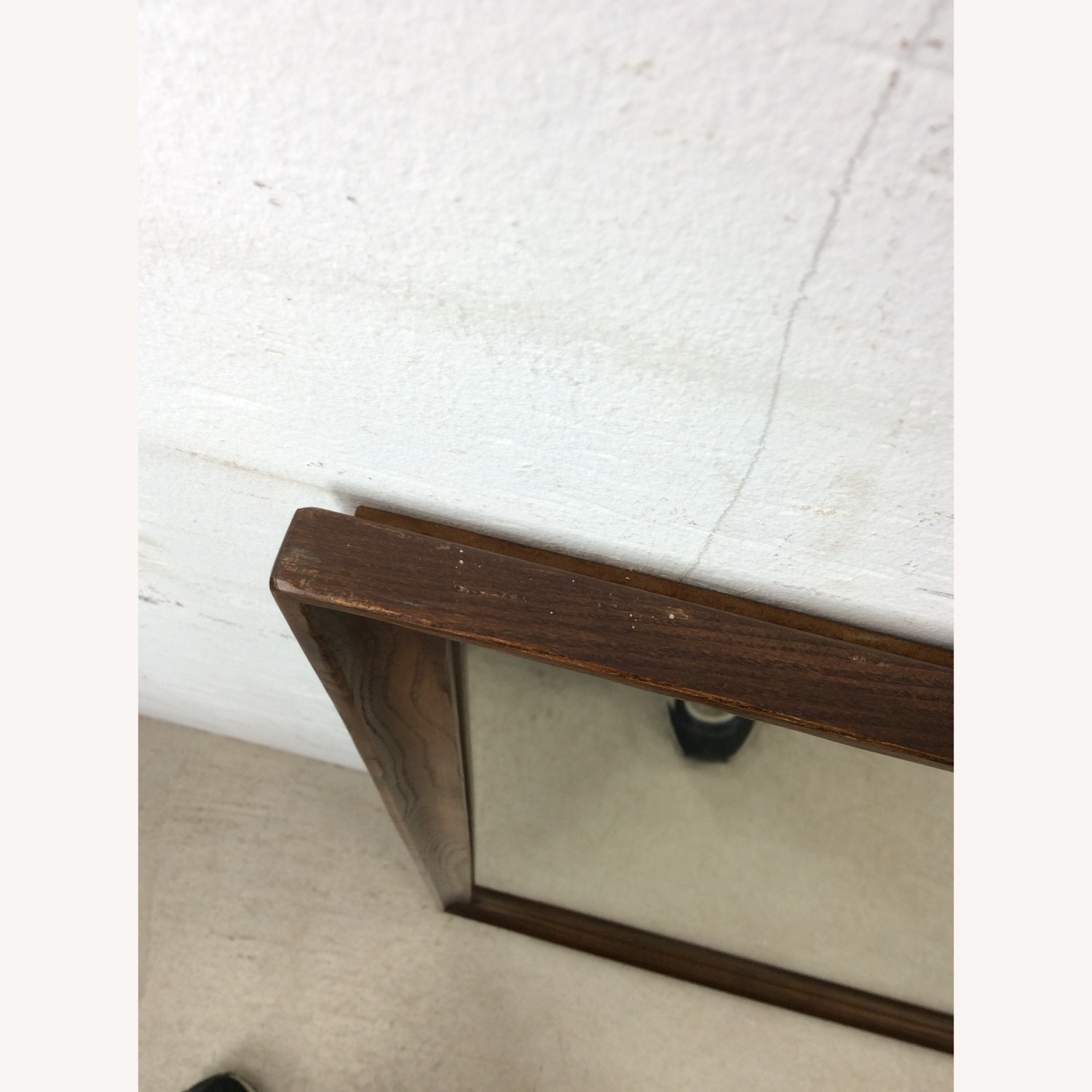MCM Long Rectangular Wall Mirror with Walnut Frame - image-8