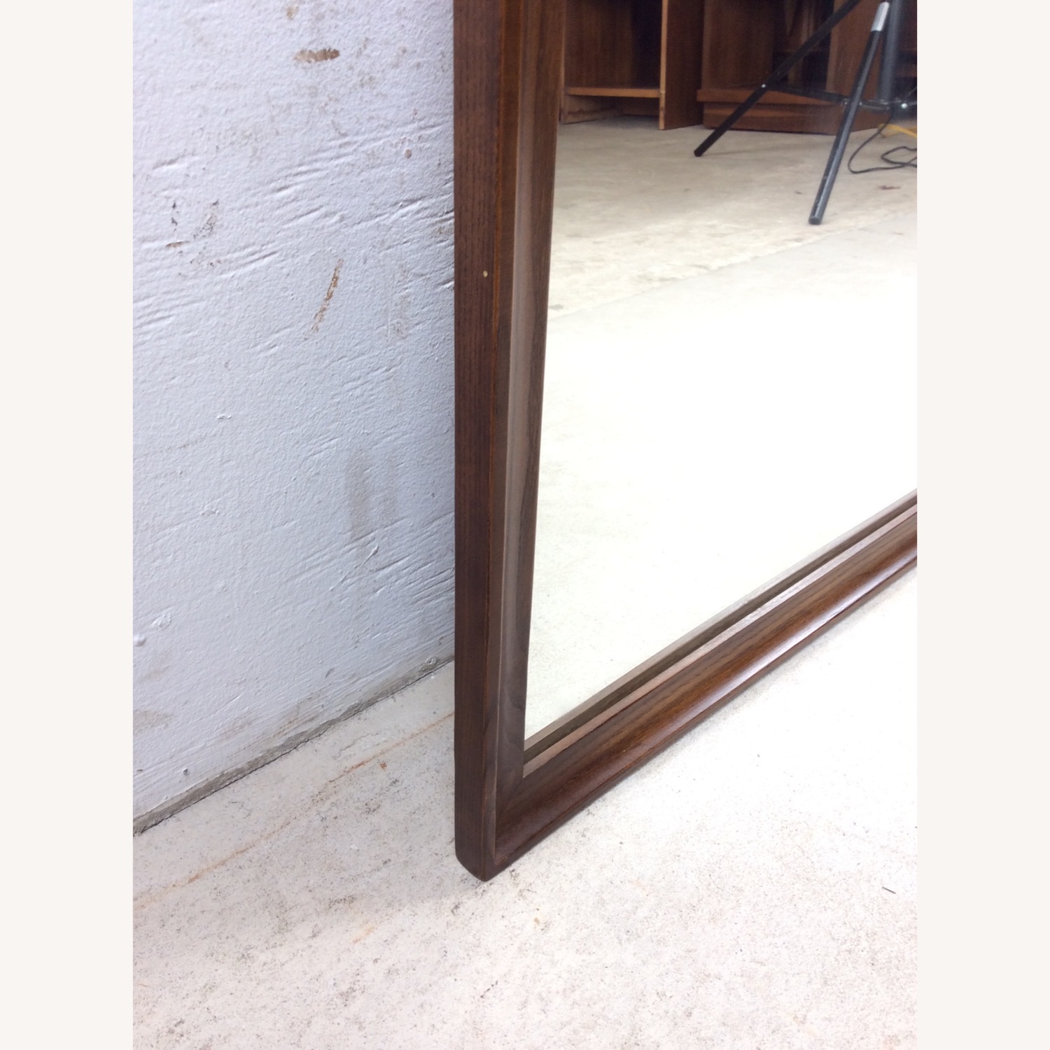 MCM Long Rectangular Wall Mirror with Walnut Frame - image-10