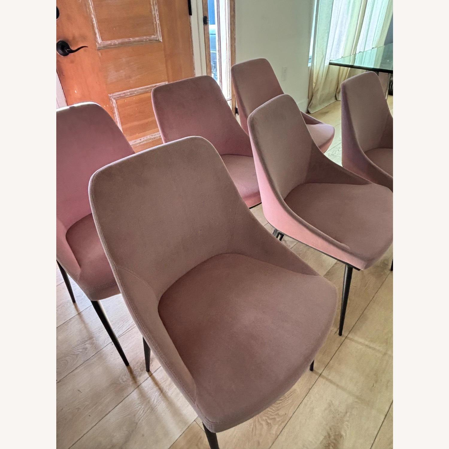 6 Blush Dining Chairs – Modern Sculptural Design - image-3