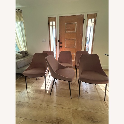 Used 6 Blush Dining Chairs –  Modern Sculptural Design for sale on AptDeco