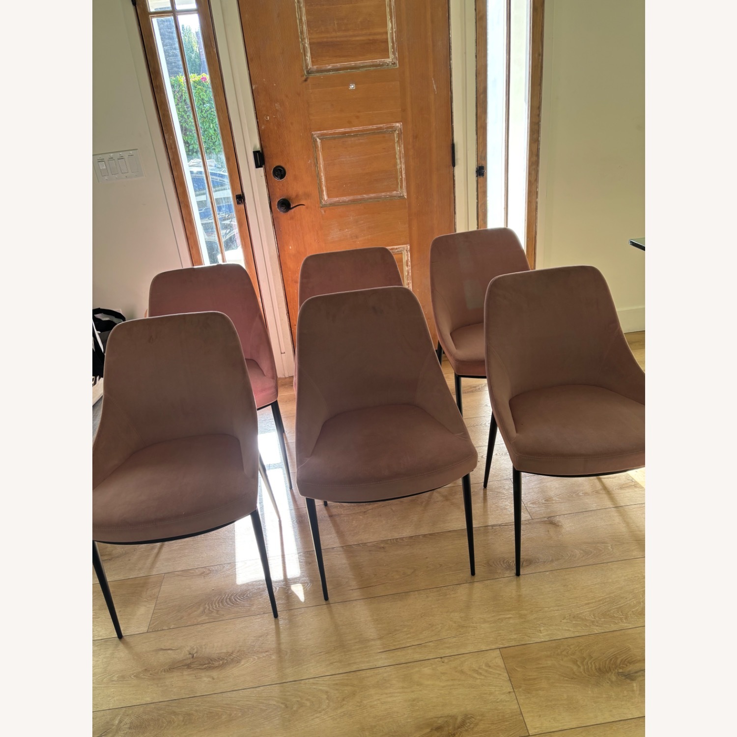 6 Blush Dining Chairs – Modern Sculptural Design - image-2