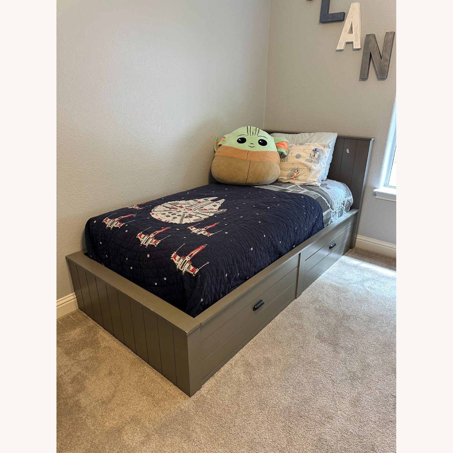 Restoration Hardware Dark Gray Haven Storage Bed - image-1