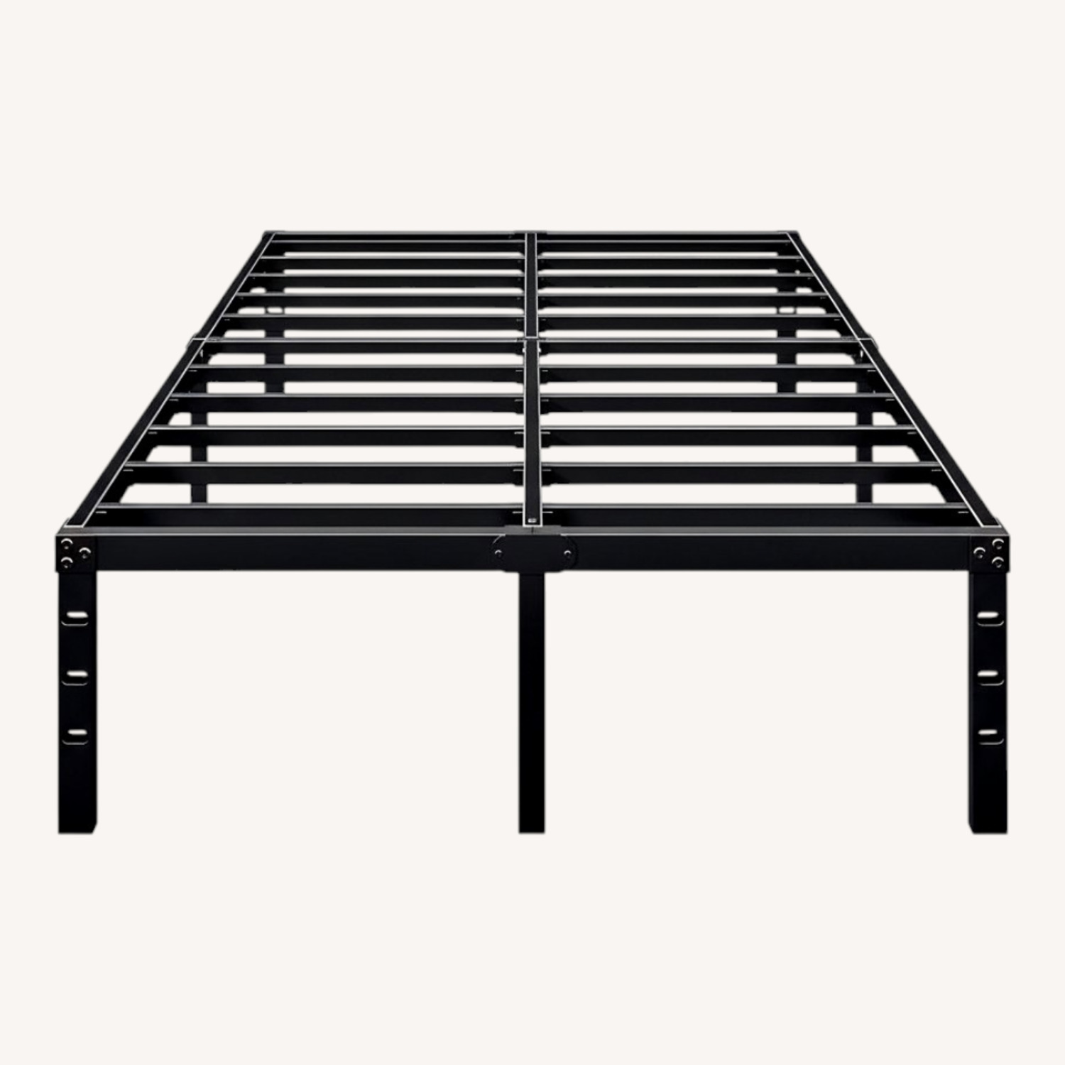 Black Metal Platform Queen Bedframe - image-0