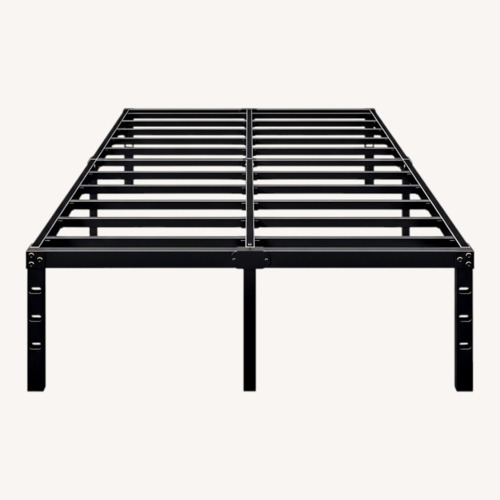 Used Black Metal Platform Queen Bedframe for sale on AptDeco