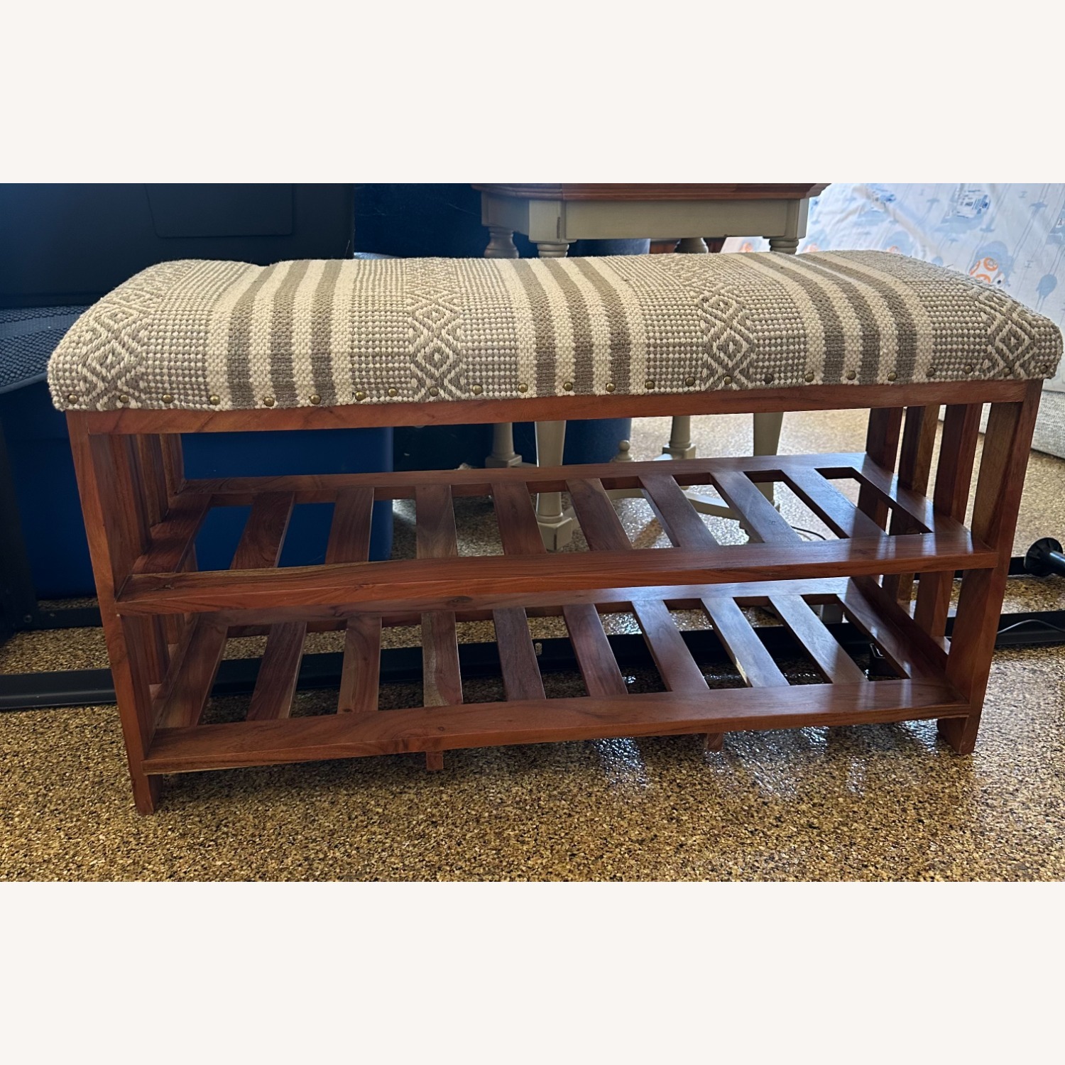 Wood Bench/Shoe Rack - image-1