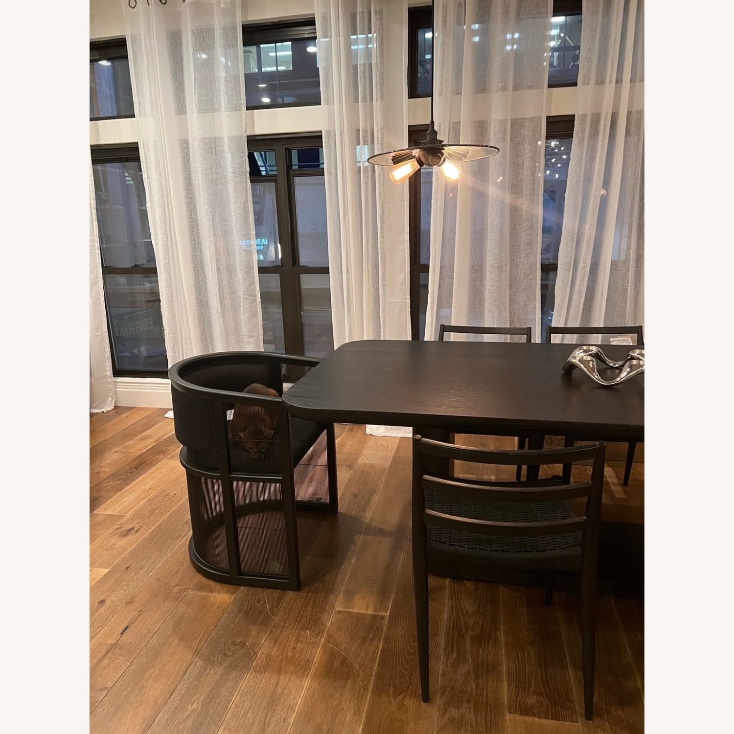 Restoration Hardware Black Corta Dining Table - image-3