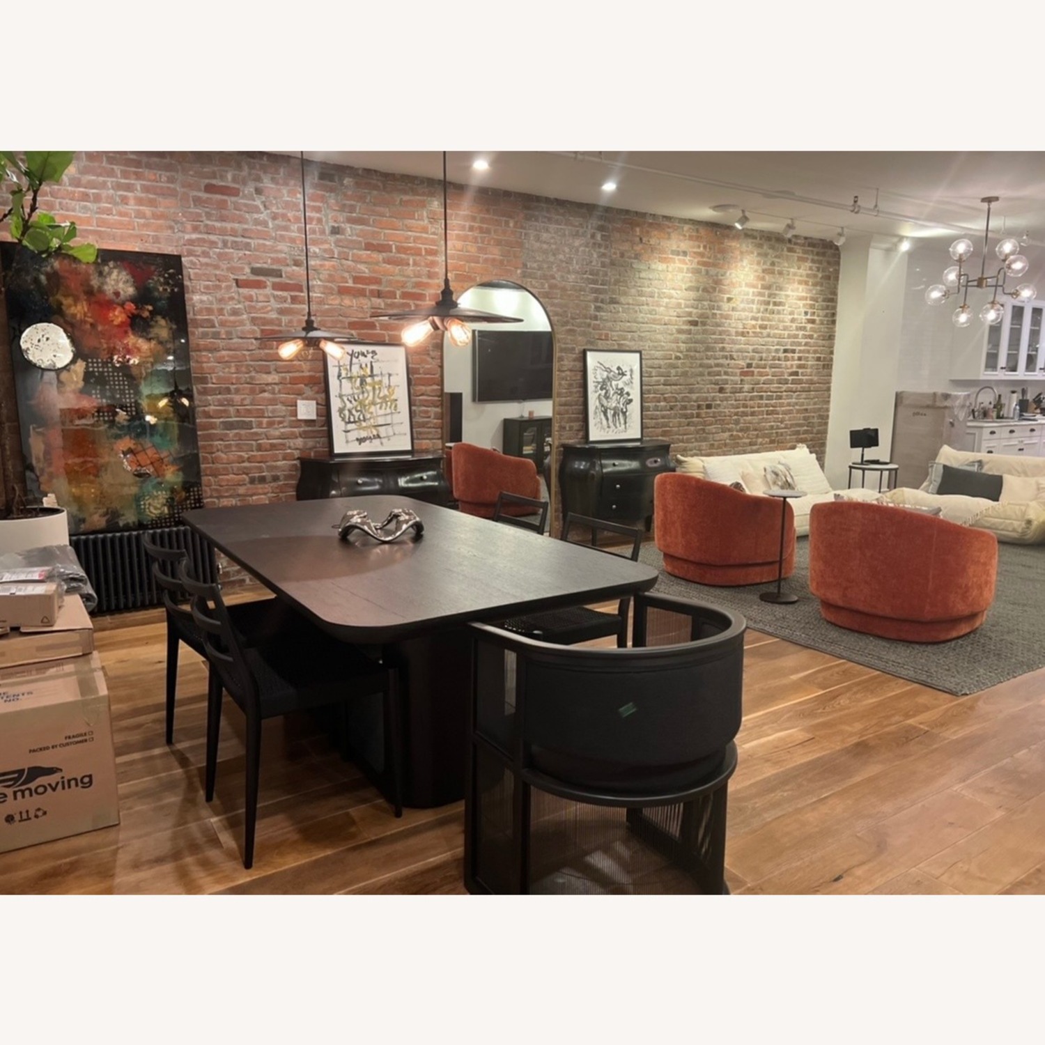 Restoration Hardware Black Corta Dining Table - image-2