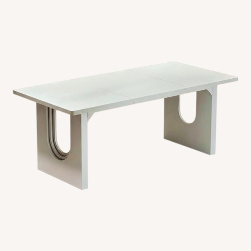 Used Tribesigns White Wood Dining Table for sale on AptDeco