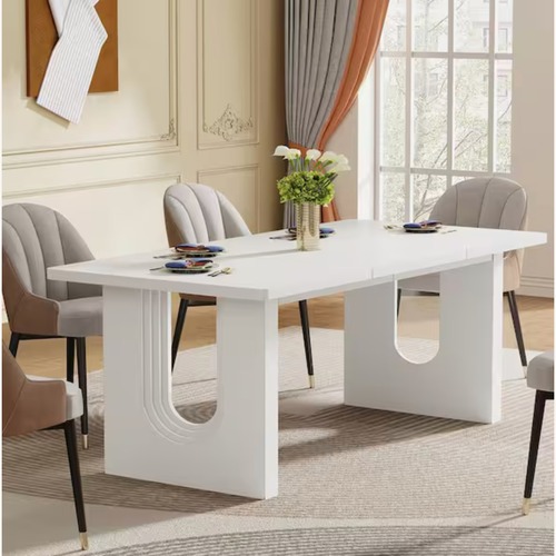 Used Tribesigns White Wood Dining Table for sale on AptDeco