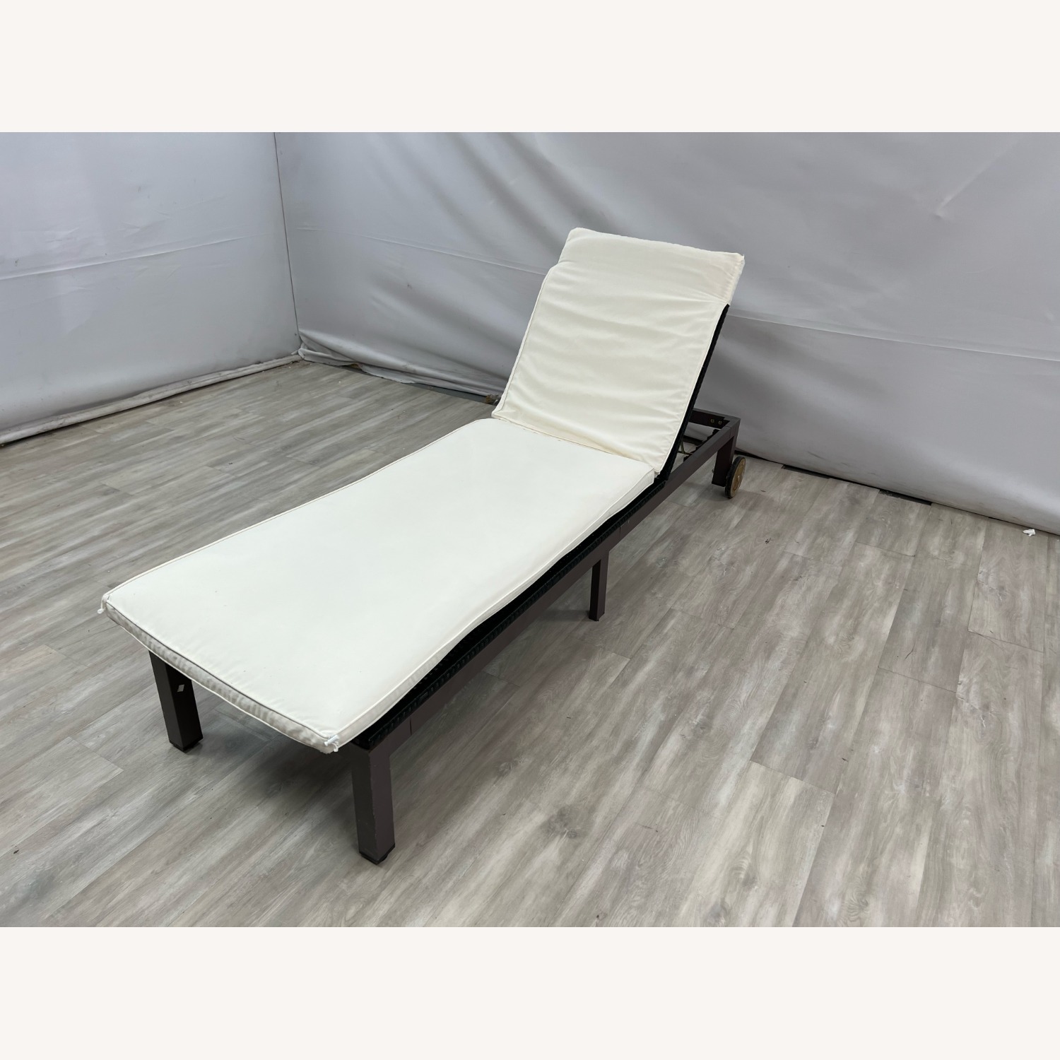 Costway Brown Adjustable Rattan Chair Chaise - image-2