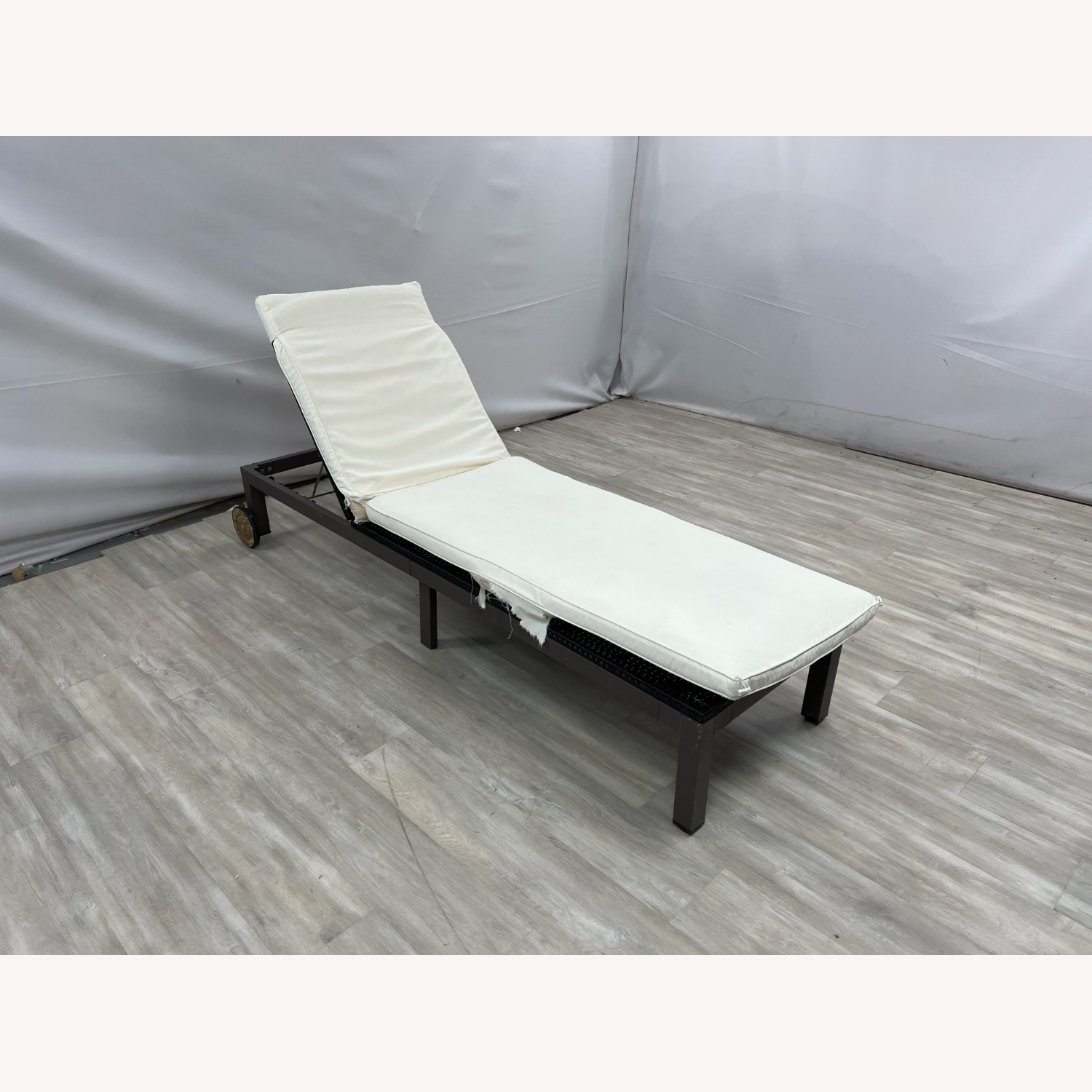 Costway Brown Adjustable Rattan Chair Chaise - image-1