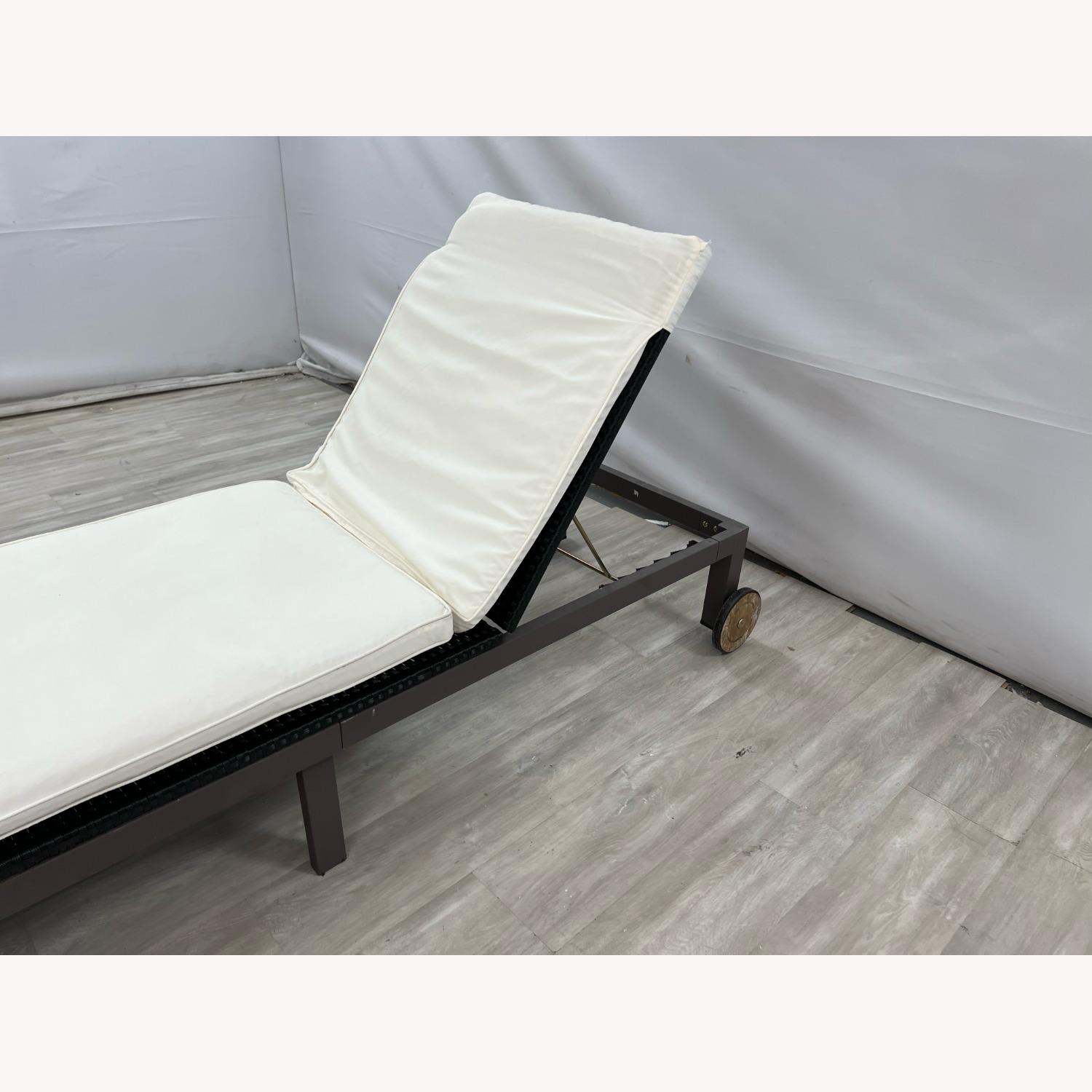 Costway Brown Adjustable Rattan Chair Chaise - image-3