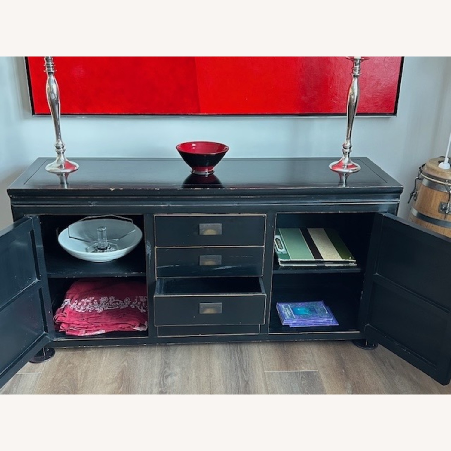 Vintage/Antique Ningbo Black Wood Sideboard - image-2