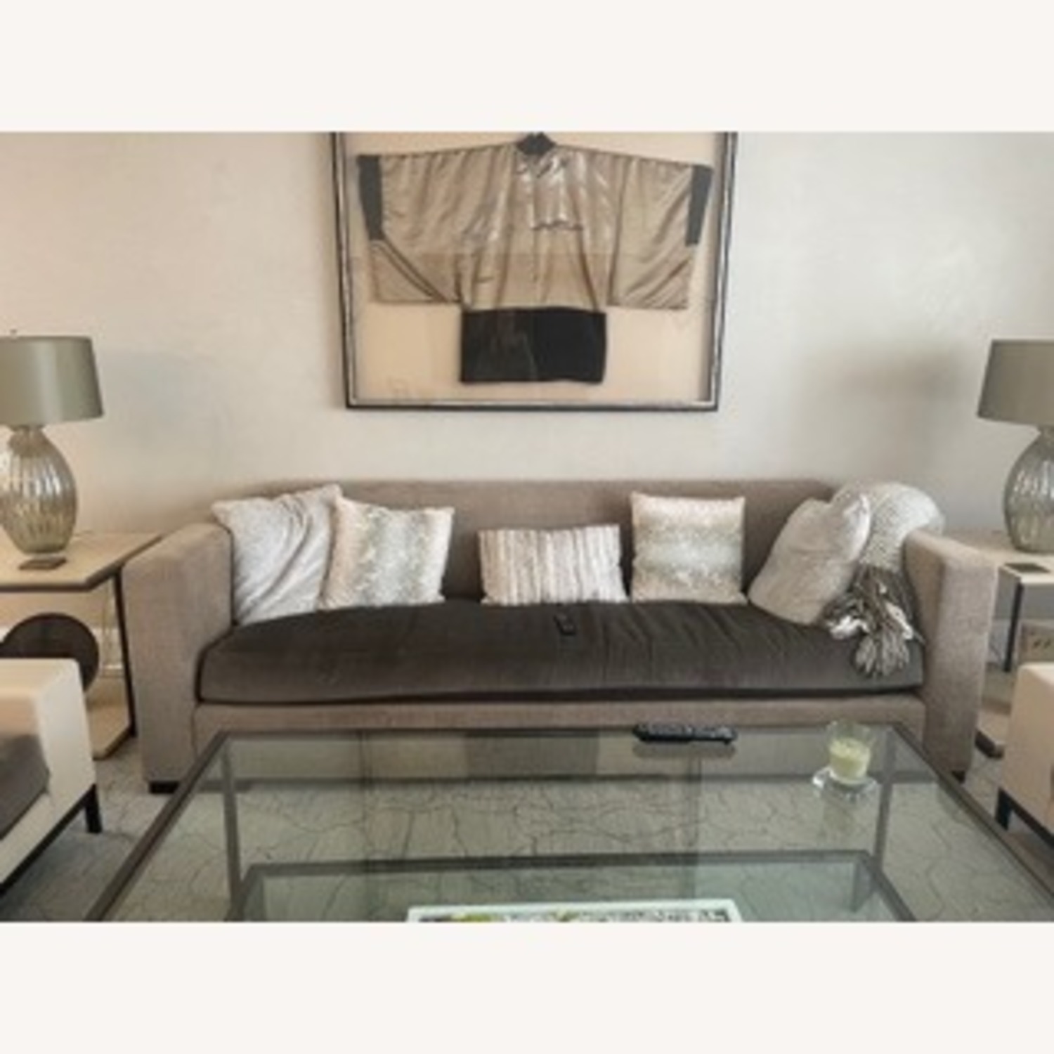 Holly Hunt Light Brown Fabric 3+ Seater Sofa - image-3