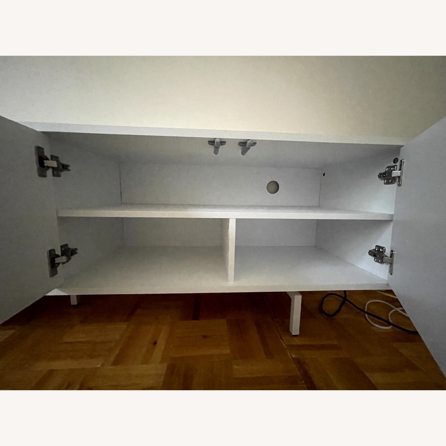 Wade Logan White Wood Veneer Media Storage - image-4